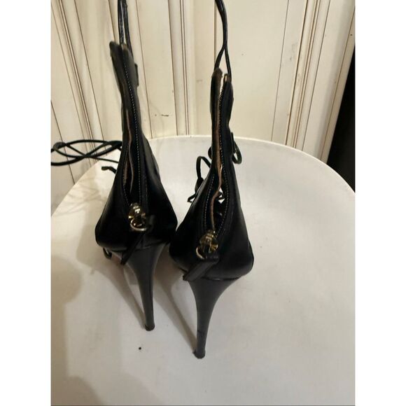 Aquazzura Amazon Womens Leather Lace-Up Strappy Gladiator Sandals Black Size 37 - Picture 2 of 13